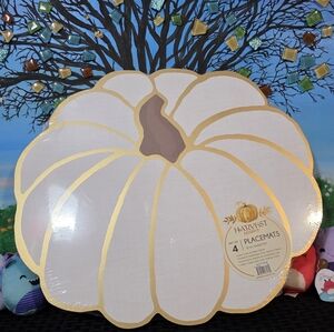 Pumpkin Placemats - White and Gold